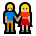 👫🏼 woman and man holding hands: medium-light skin tone display on Windows